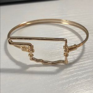 Gold Oklahoma State Outline Bracelet